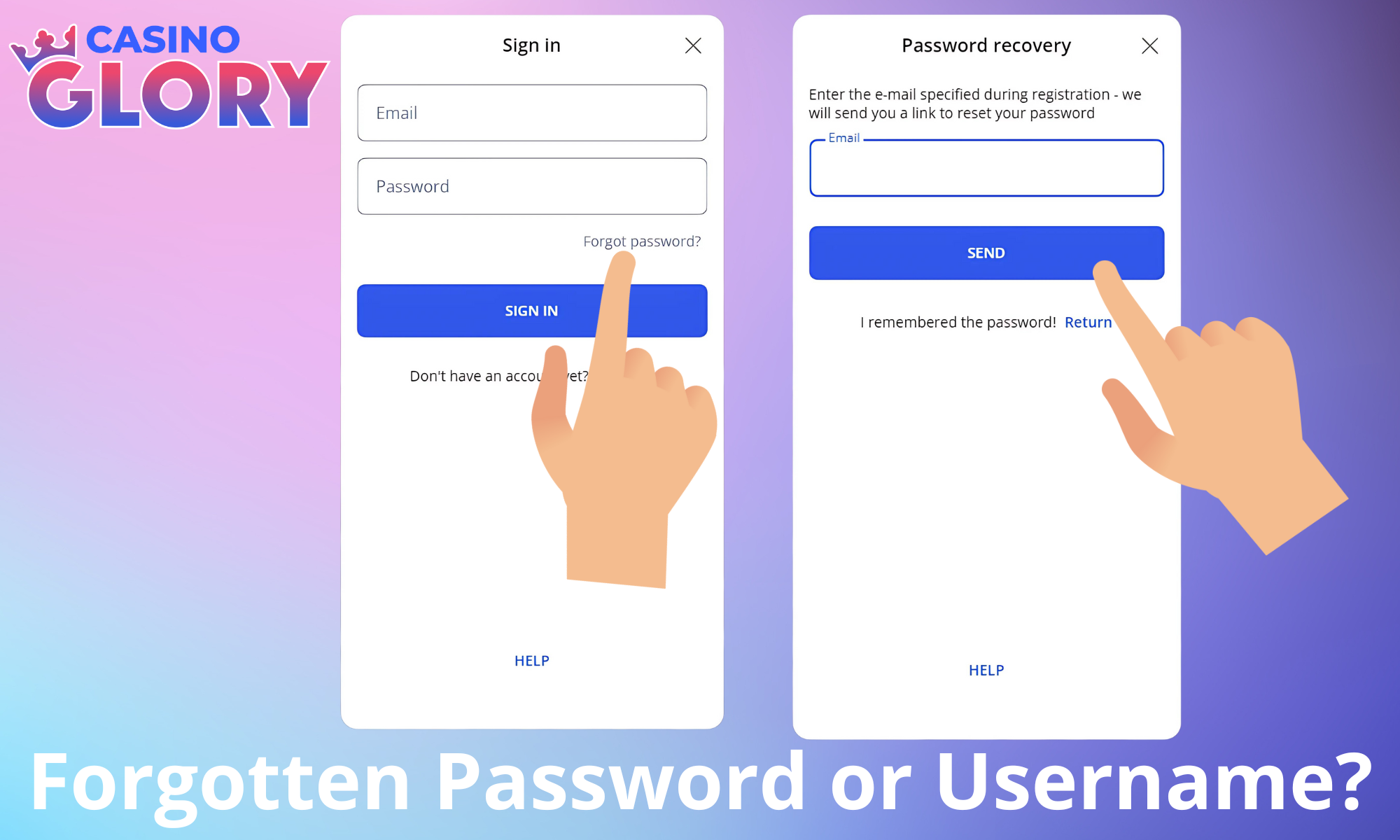 At Glory Casino, you can easily restore access to your account if you forget your password