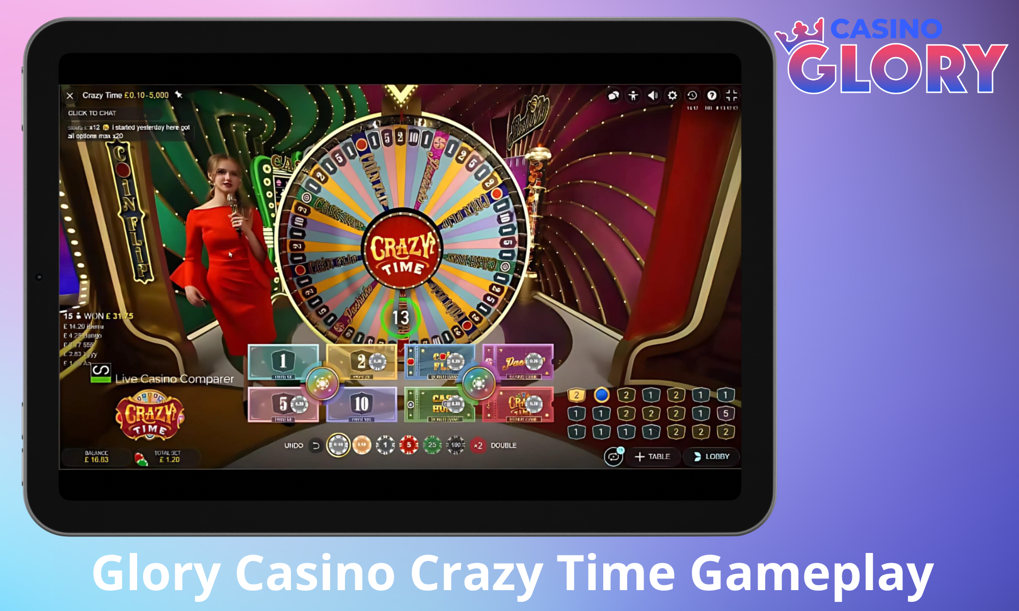 Glory Casino Crazy Time Gameplay Overview