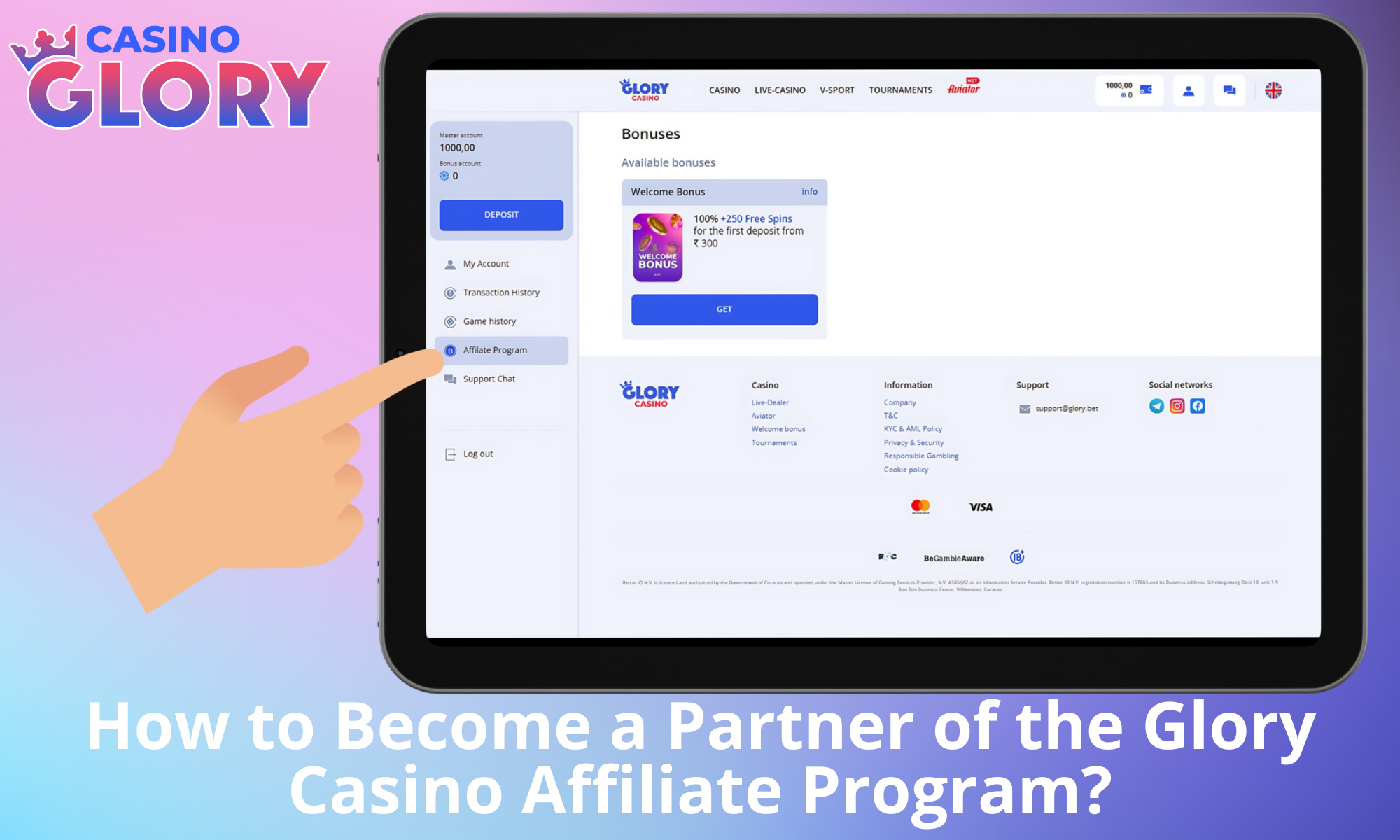 How to Join the Glory Casino Affiliate Program