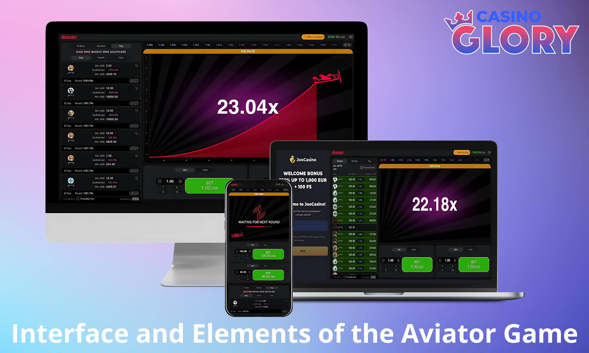 Learn more about the Aviator game interface