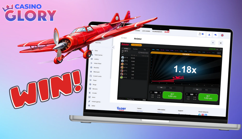 Bangladeşli oyuncular için Glory Casino Aviator oyunu