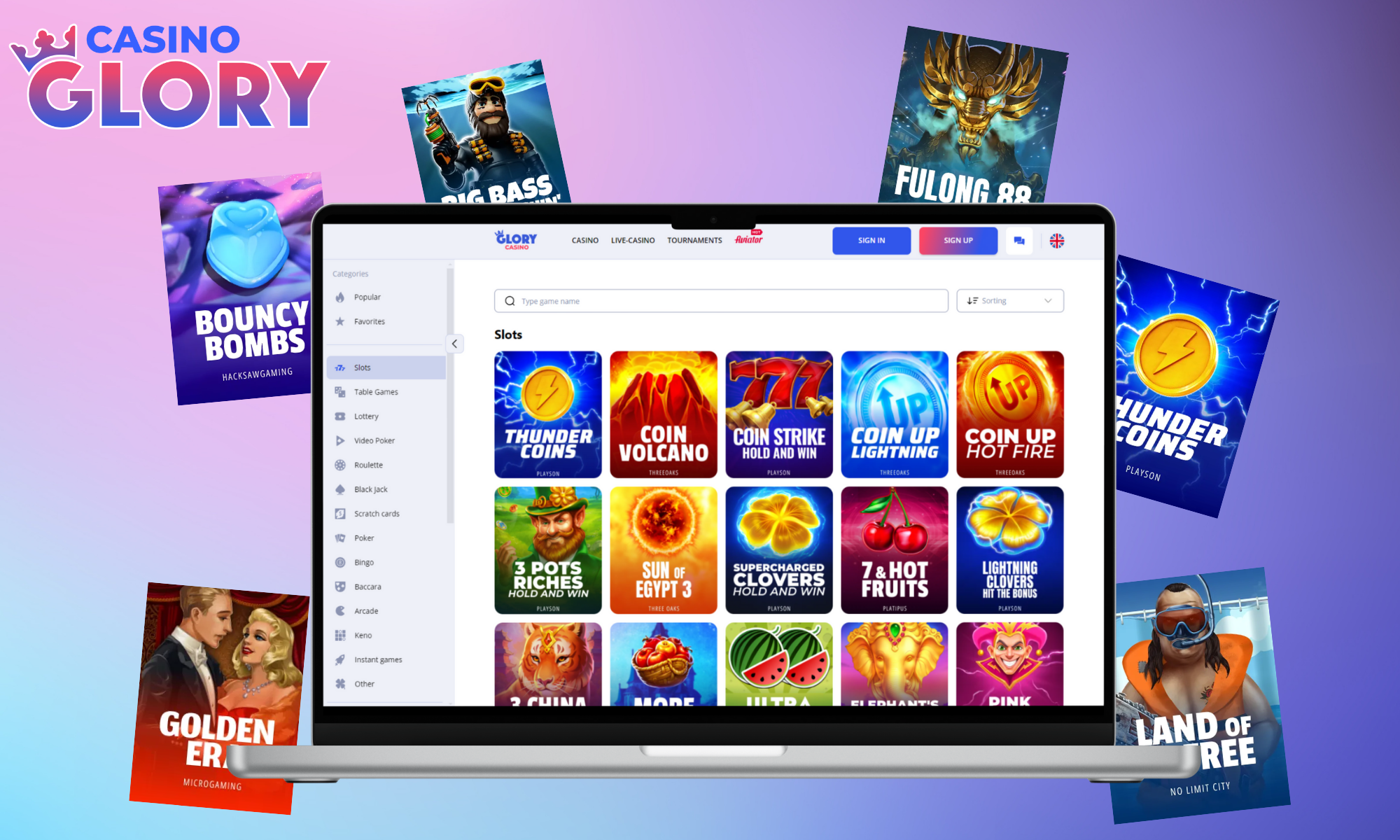 Glory Casino'dan slotlar